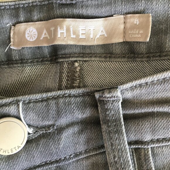 ATHLETA Gray 5 Pocket Logo Hardware Jeans - Picture 2 of 8